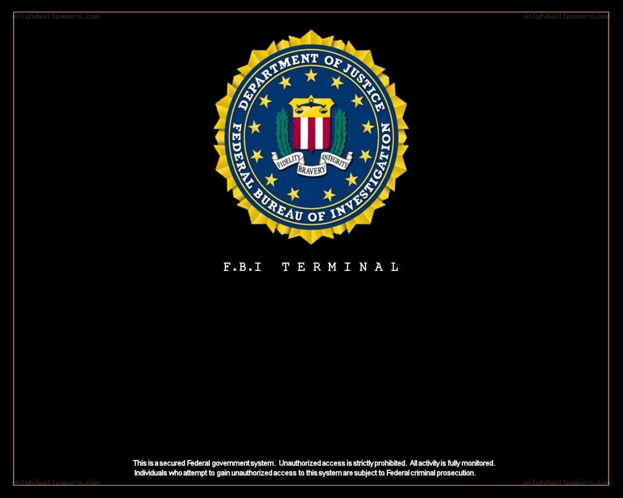 FBI terminal login screen