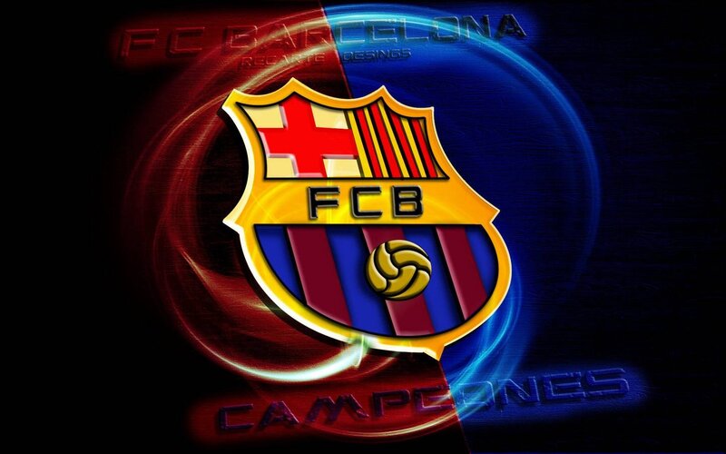 FC Barcelona Crest — Blue, Dramatic, Digital Art, Shield, Football, Text