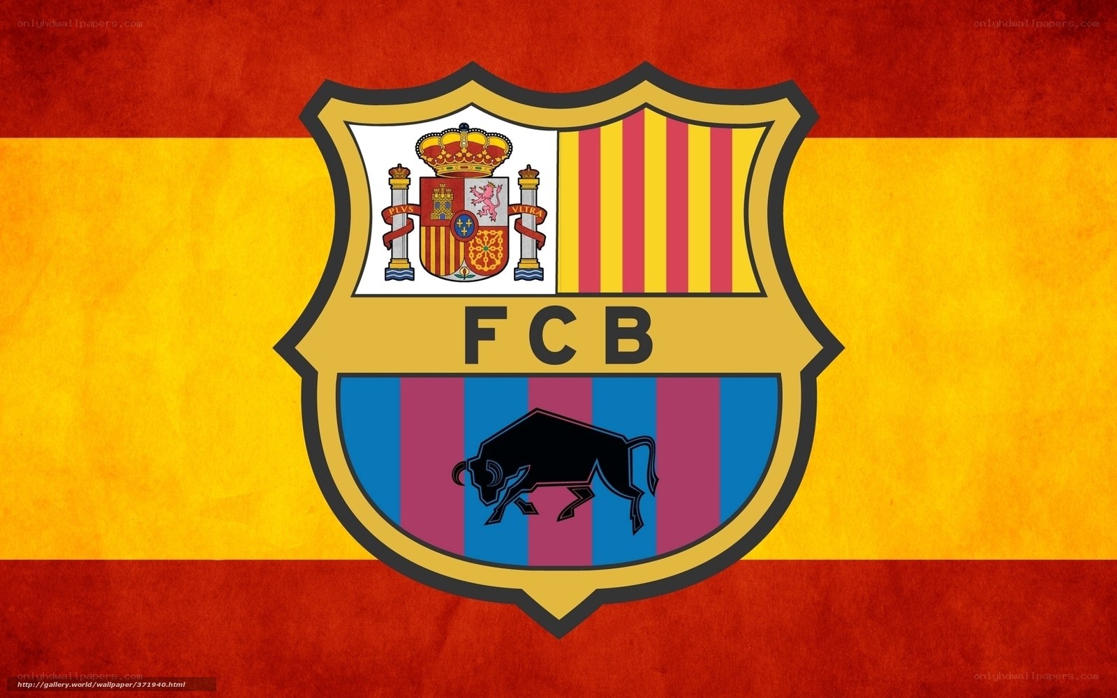 FC Barcelona crest on Spanish flag
