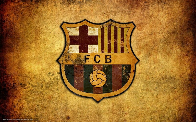 FC Barcelona crest on vintage background