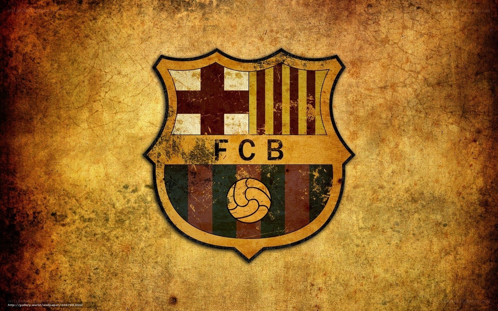 FC Barcelona crest on vintage background