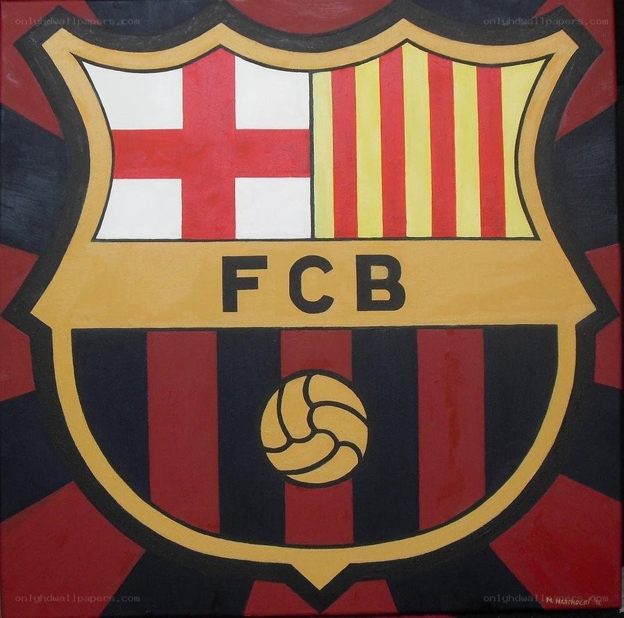 FC Barcelona crest painting