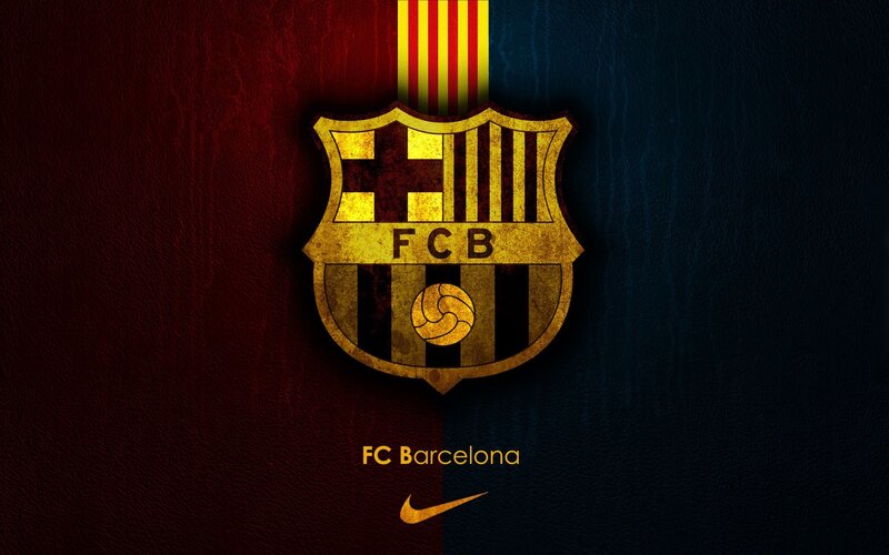 FC Barcelona Crest — Red, Dramatic, Digital Art, Nike Logo, Striped Flag