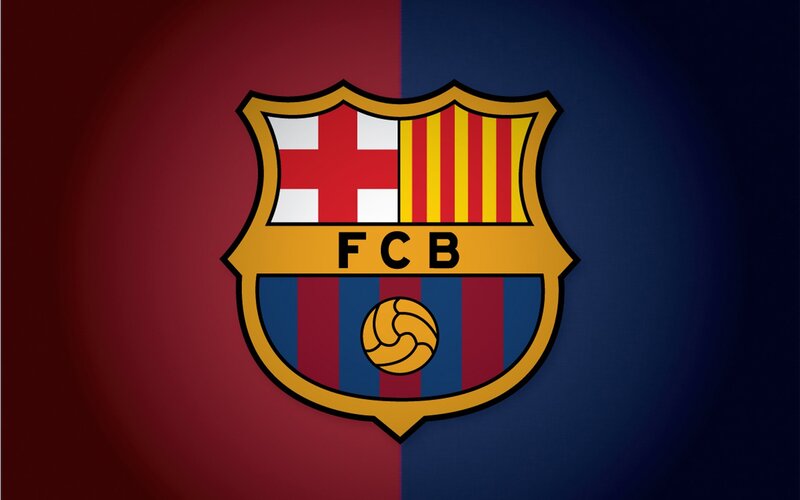 FC Barcelona logo on colored background