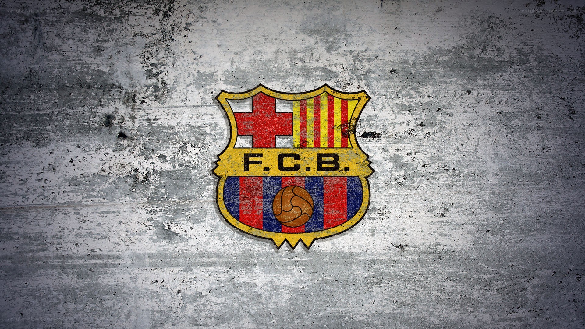 FC Barcelona logo on concrete