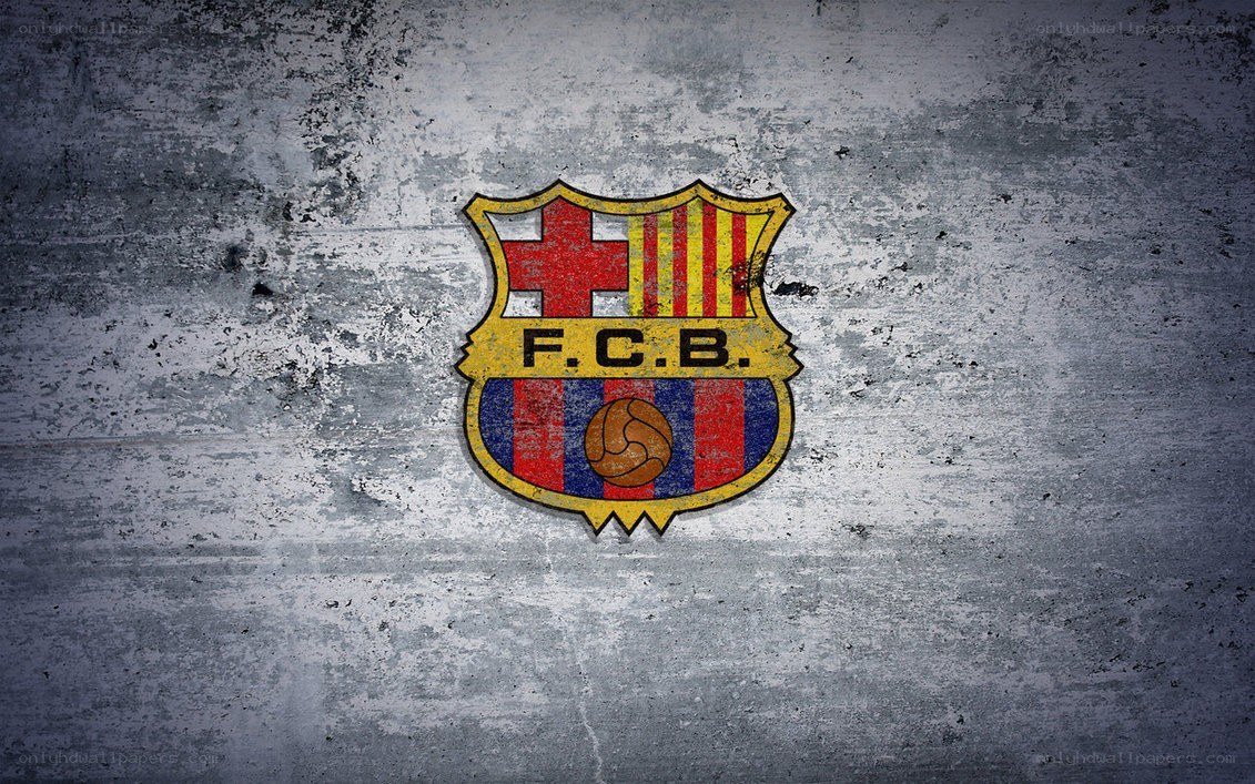 FC Barcelona logo on concrete