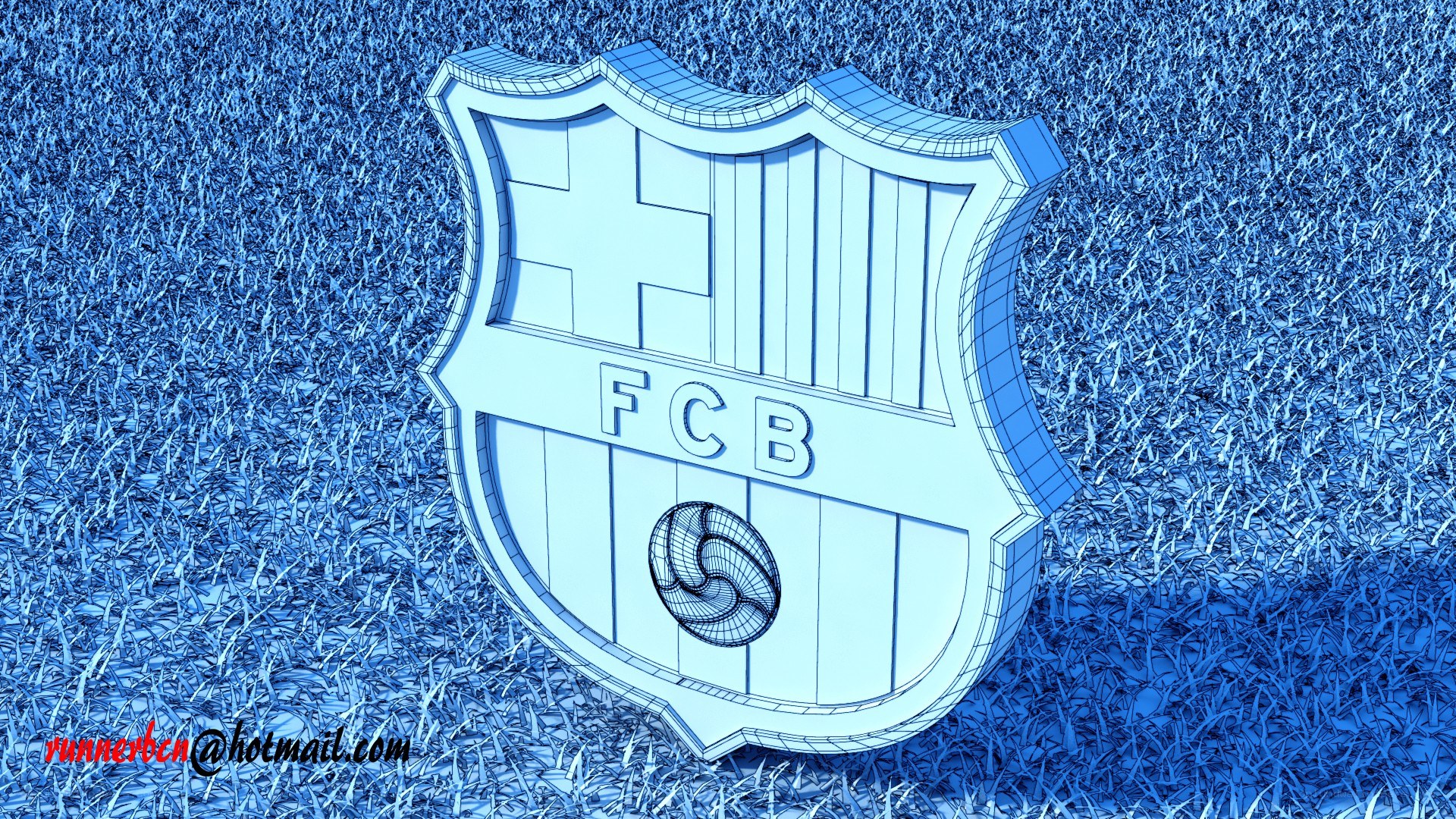 FC Barcelona logo on grass