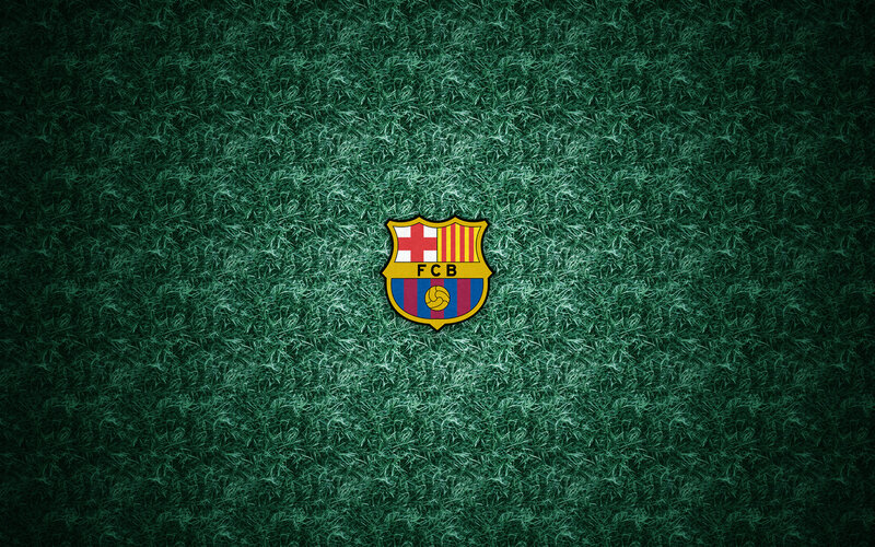 FC Barcelona logo on grass