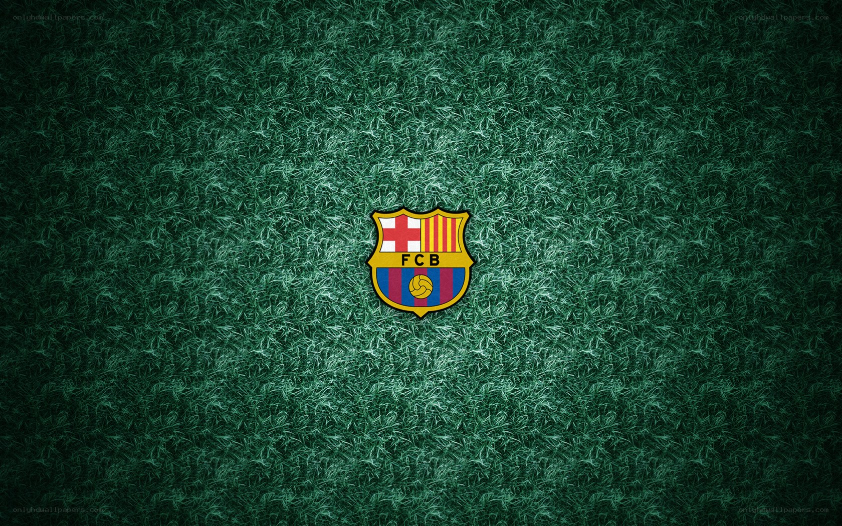 FC Barcelona logo on grass