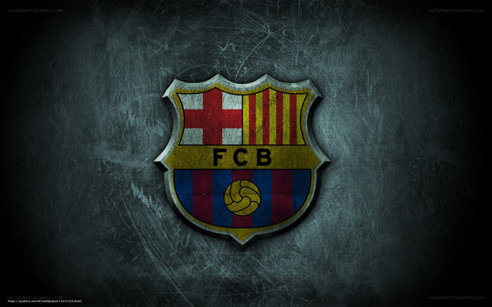 FC Barcelona logo on metal