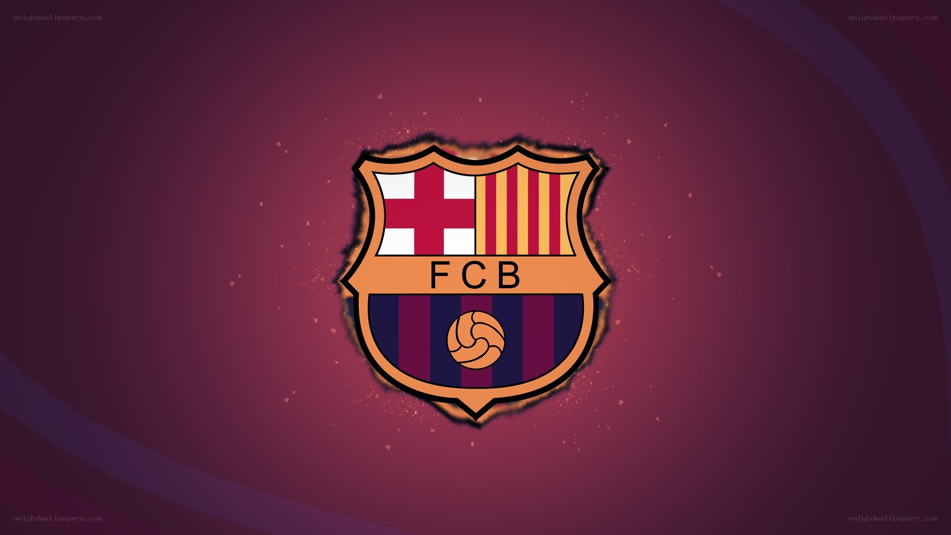 FC Barcelona logo on purple background