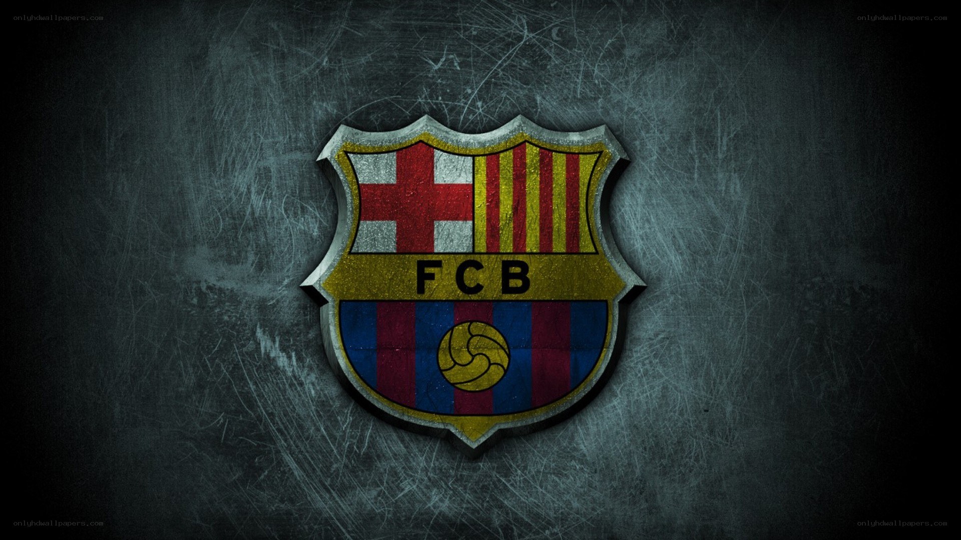 FC Barcelona logo on textured background