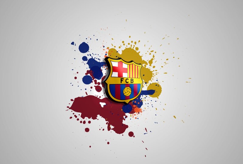 FC Barcelona logo with paint splatter