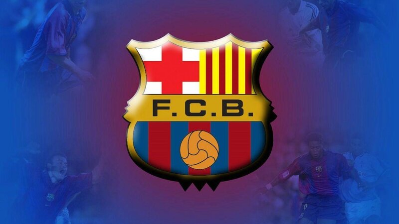 FC Barcelona logo with players