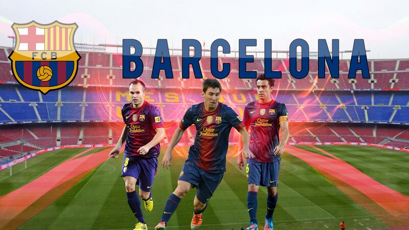 FC Barcelona players on the field