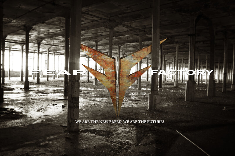 Fear Factory logo in abandoned factory