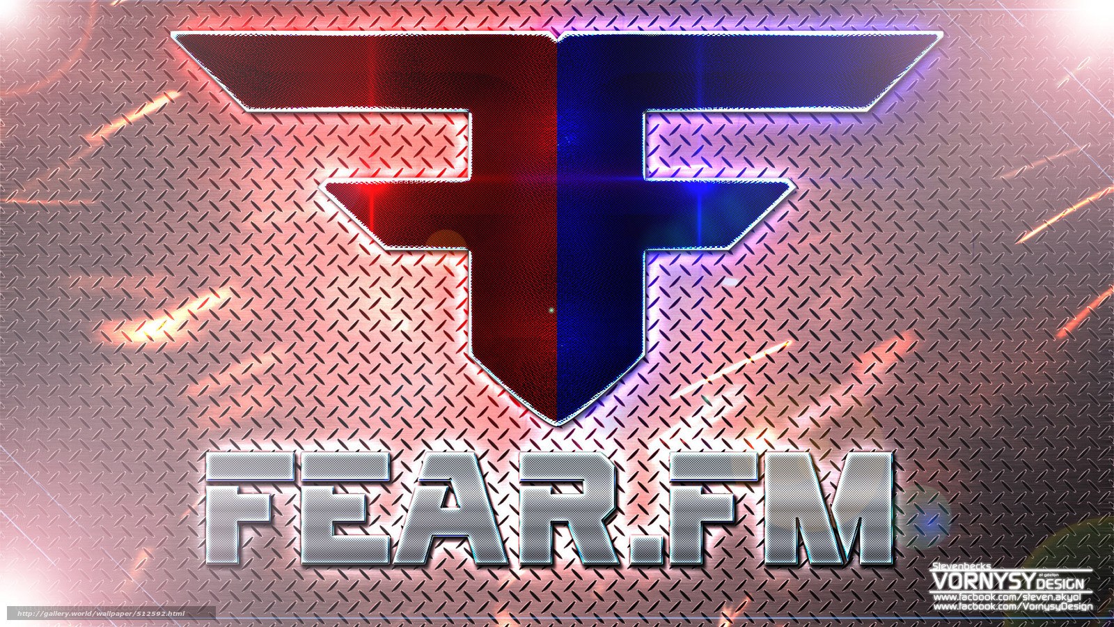 Fear.FM logo on metal background