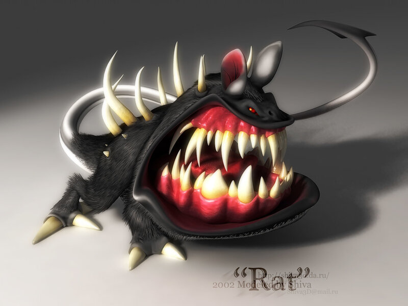Fearsome fantasy rat creature