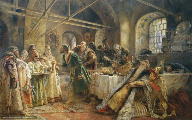 Feast in a medieval hall