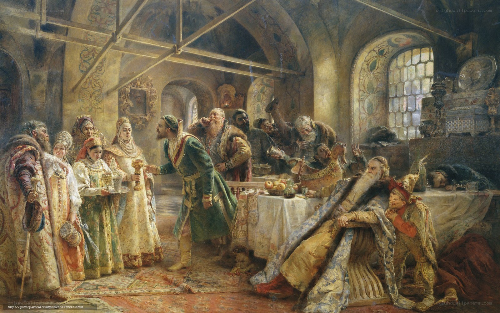 Feast in a medieval hall