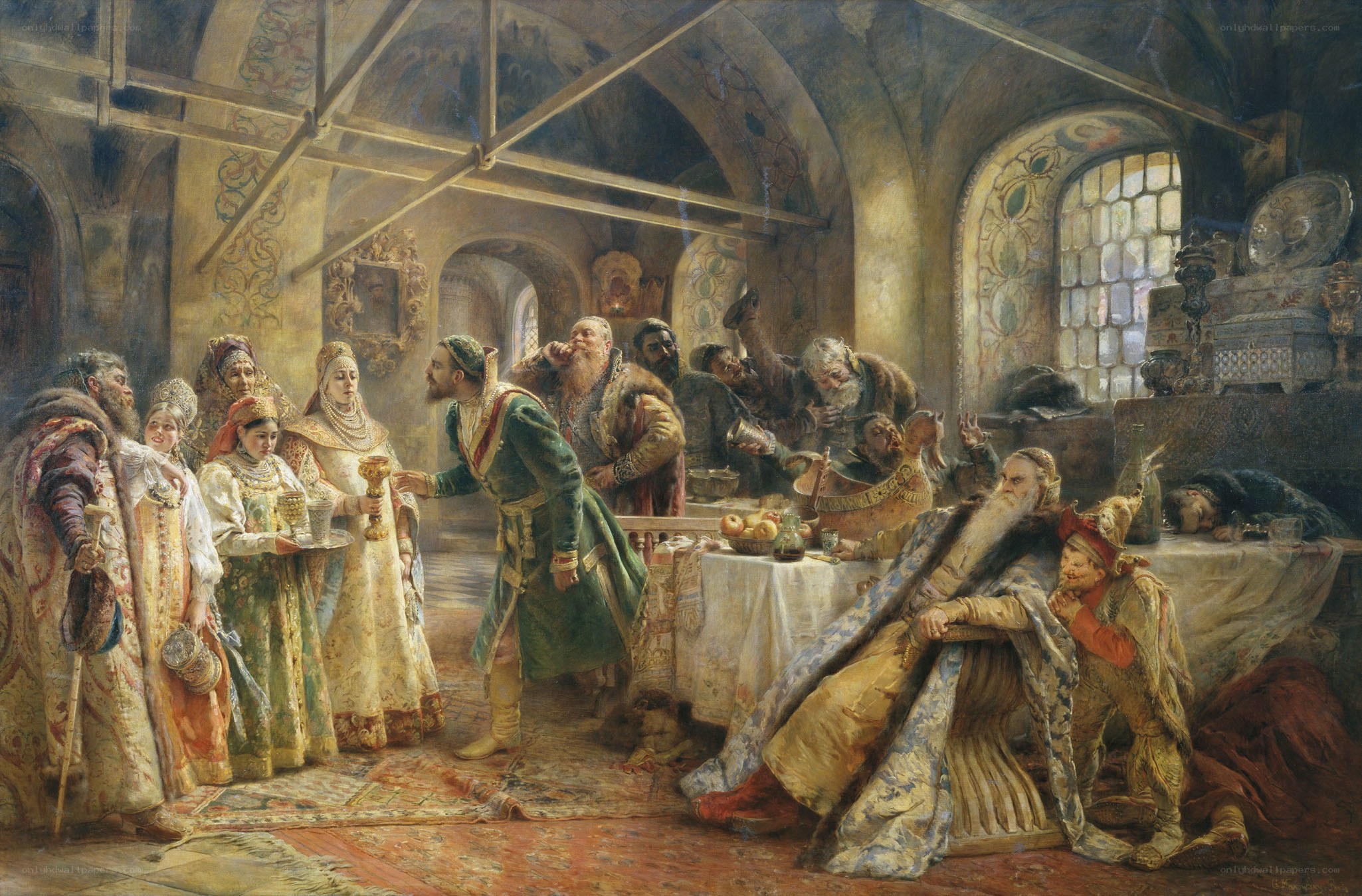 Feast in a Russian hall