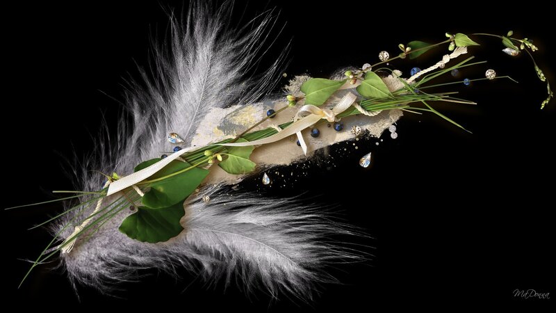 Feather and Leaf Arrangement