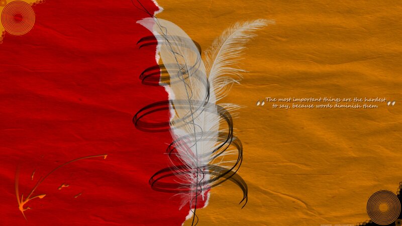 Feather art with quote