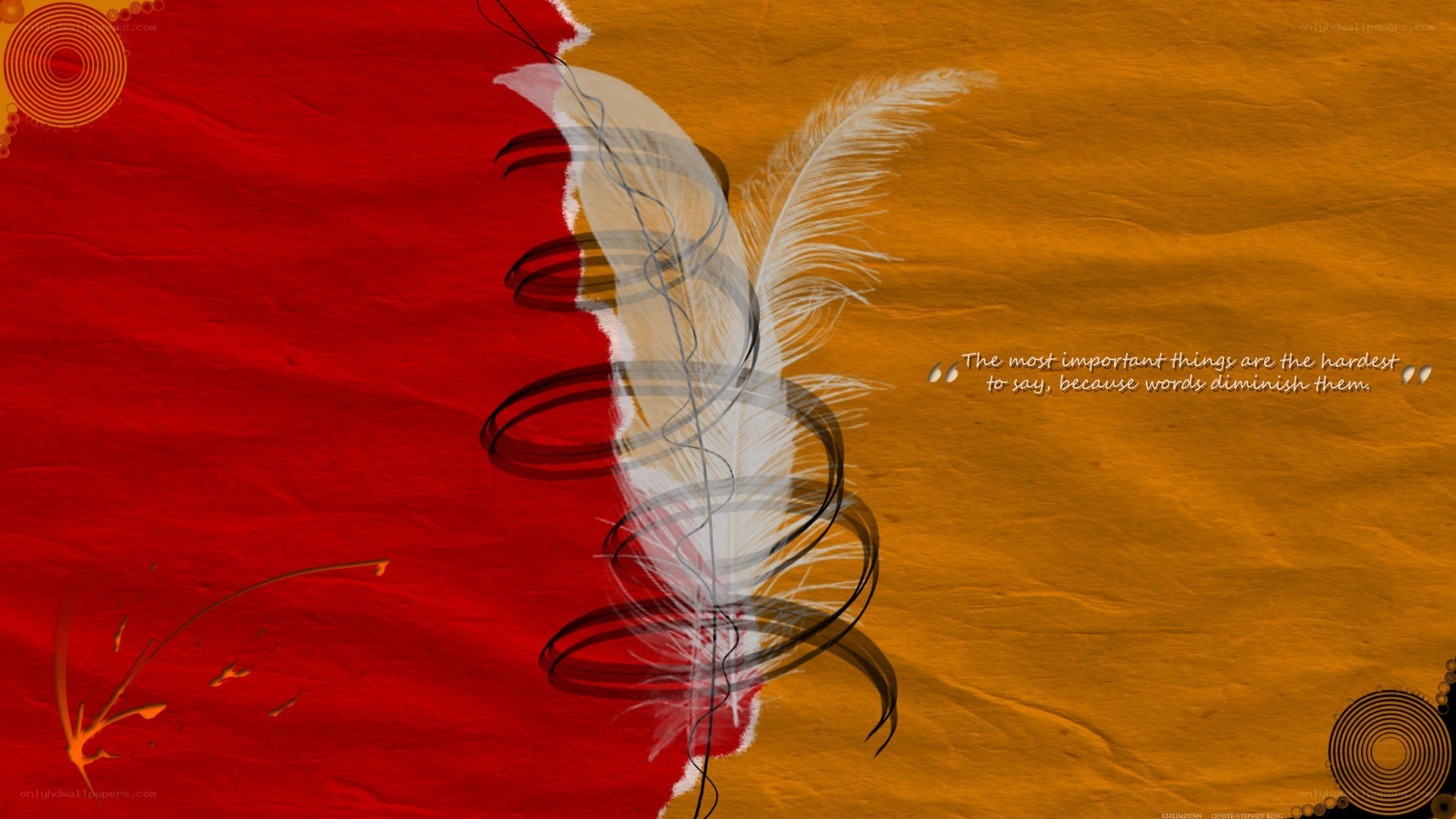 Feather art with quote