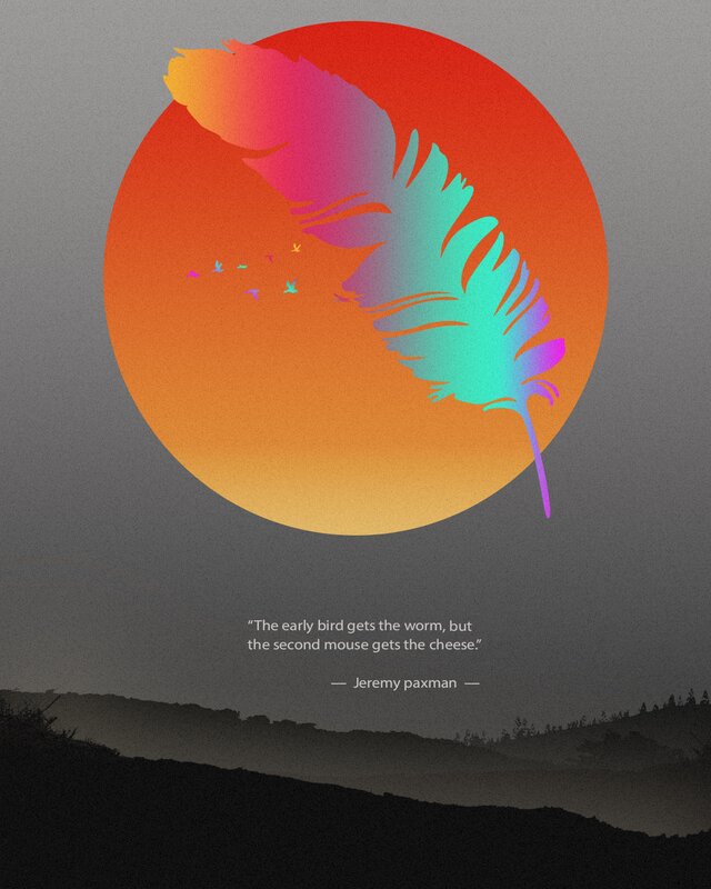 Feather in Sunset — Orange