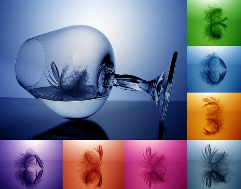 Feather in Wine Glass