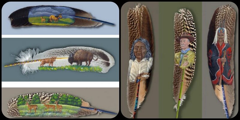 Feather Paintings — Brown