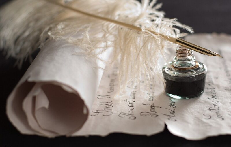 Feather Quill and Ink Bottle