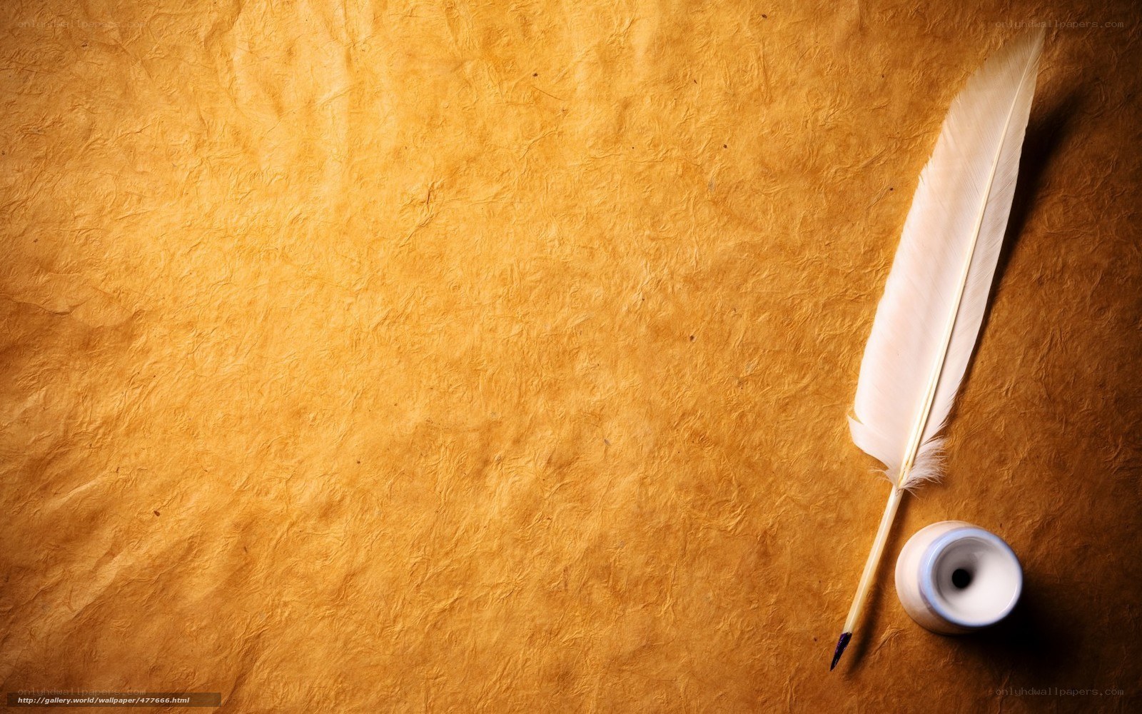 feather quill on parchment