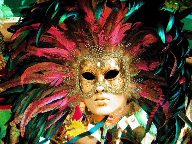 feathered carnival mask