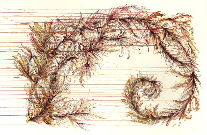 Feathered floral illustration