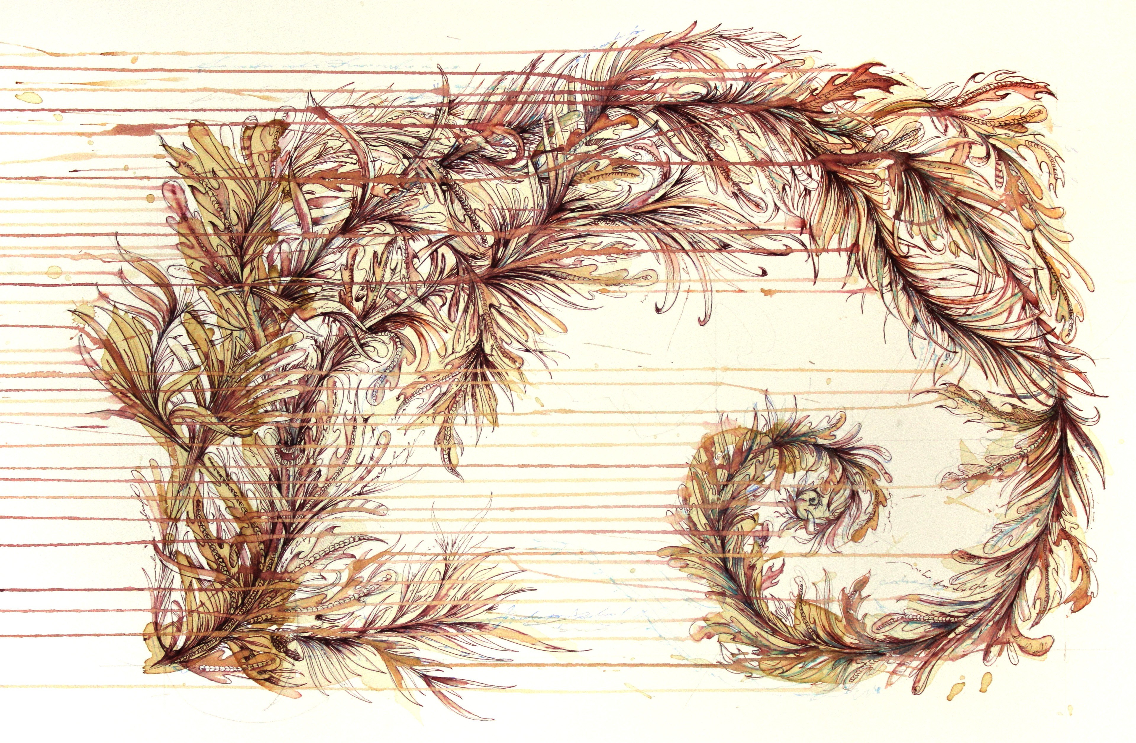 Feathered floral illustration