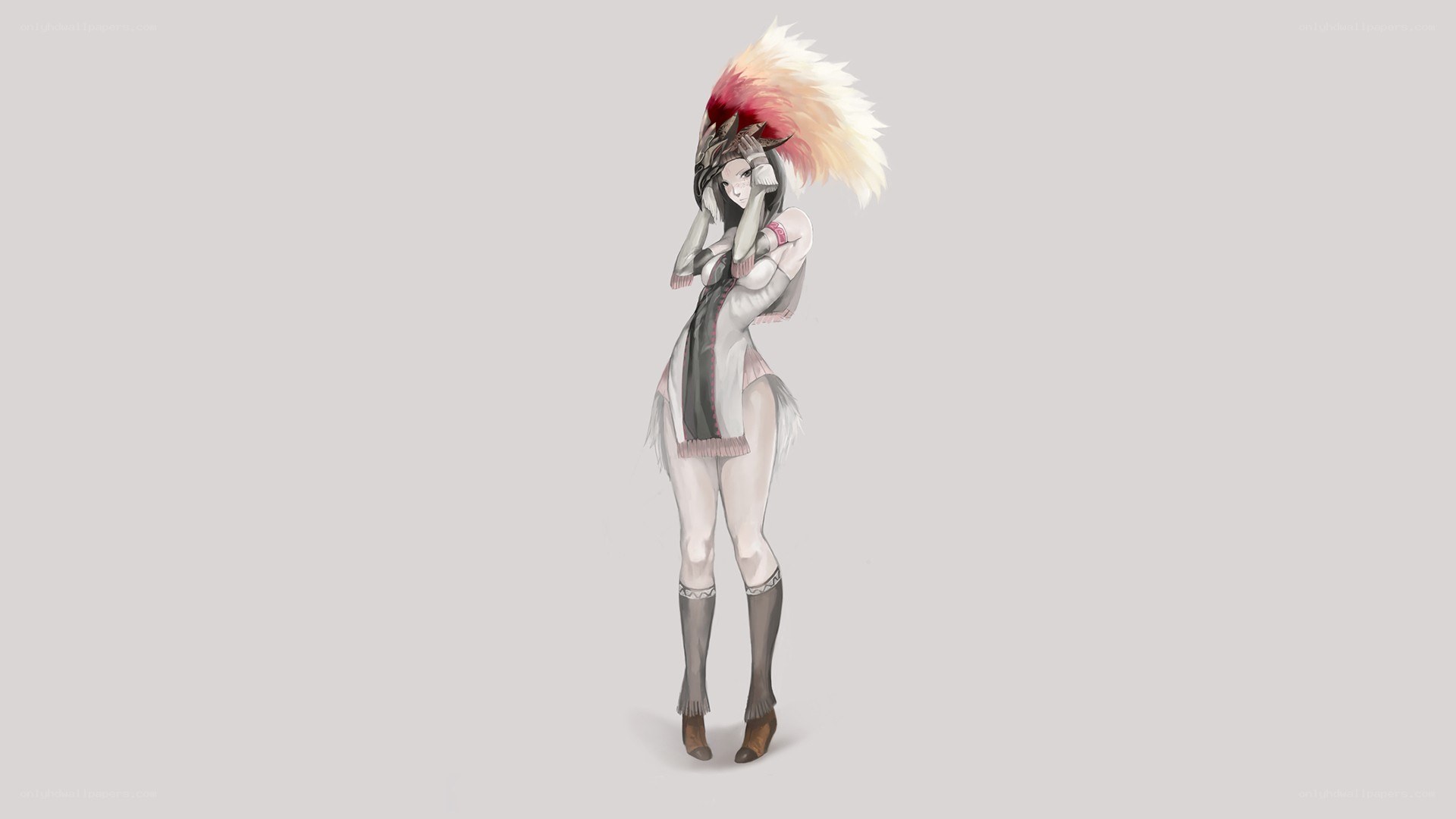feathered headdress character