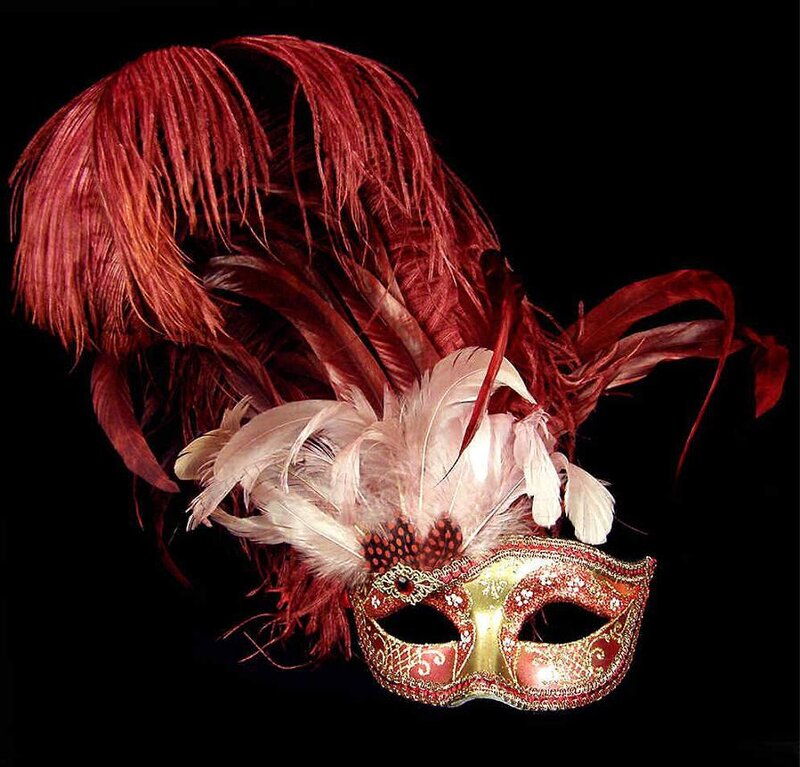 feathered masquerade mask