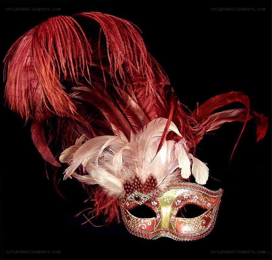 feathered masquerade mask