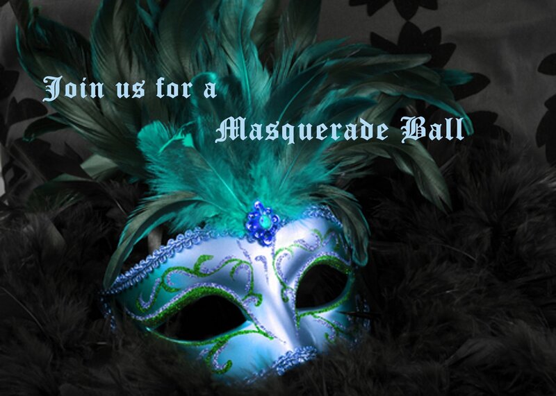 Feathered Masquerade Mask — Blue