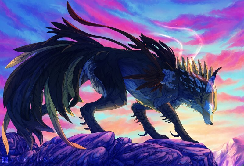 Feathered Wolf Creature