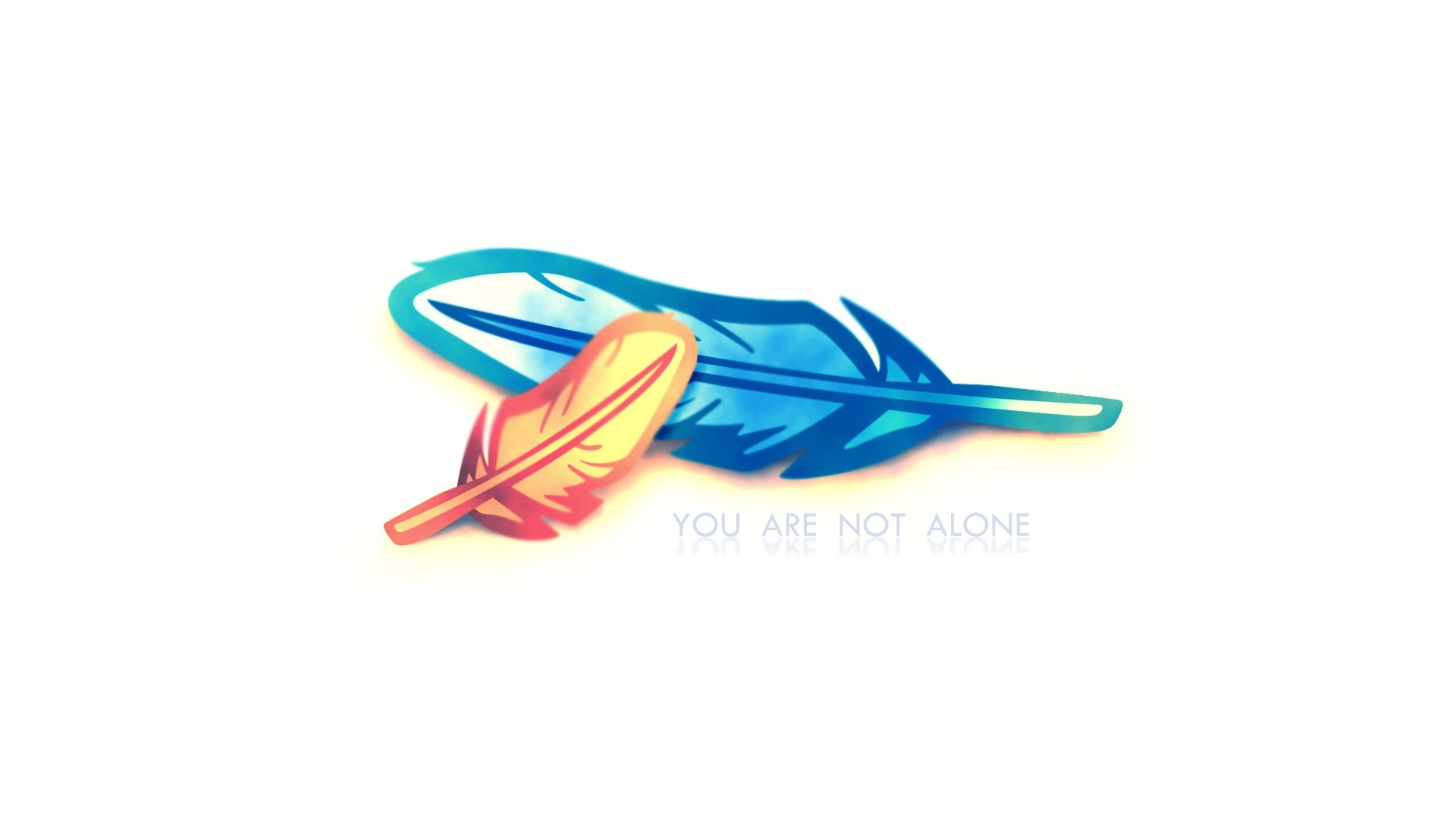 feathers with text