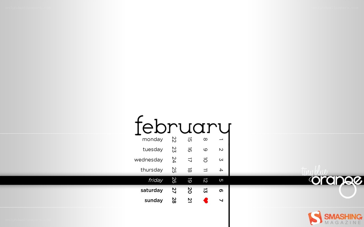 February calendar wallpaper