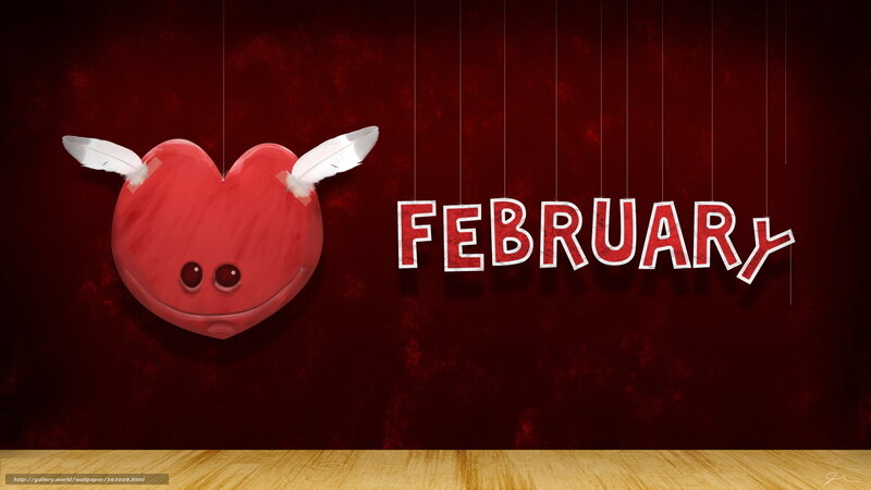 February heart with wings