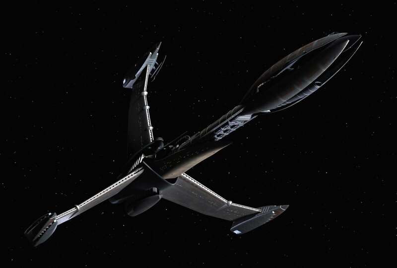 federation starship in space