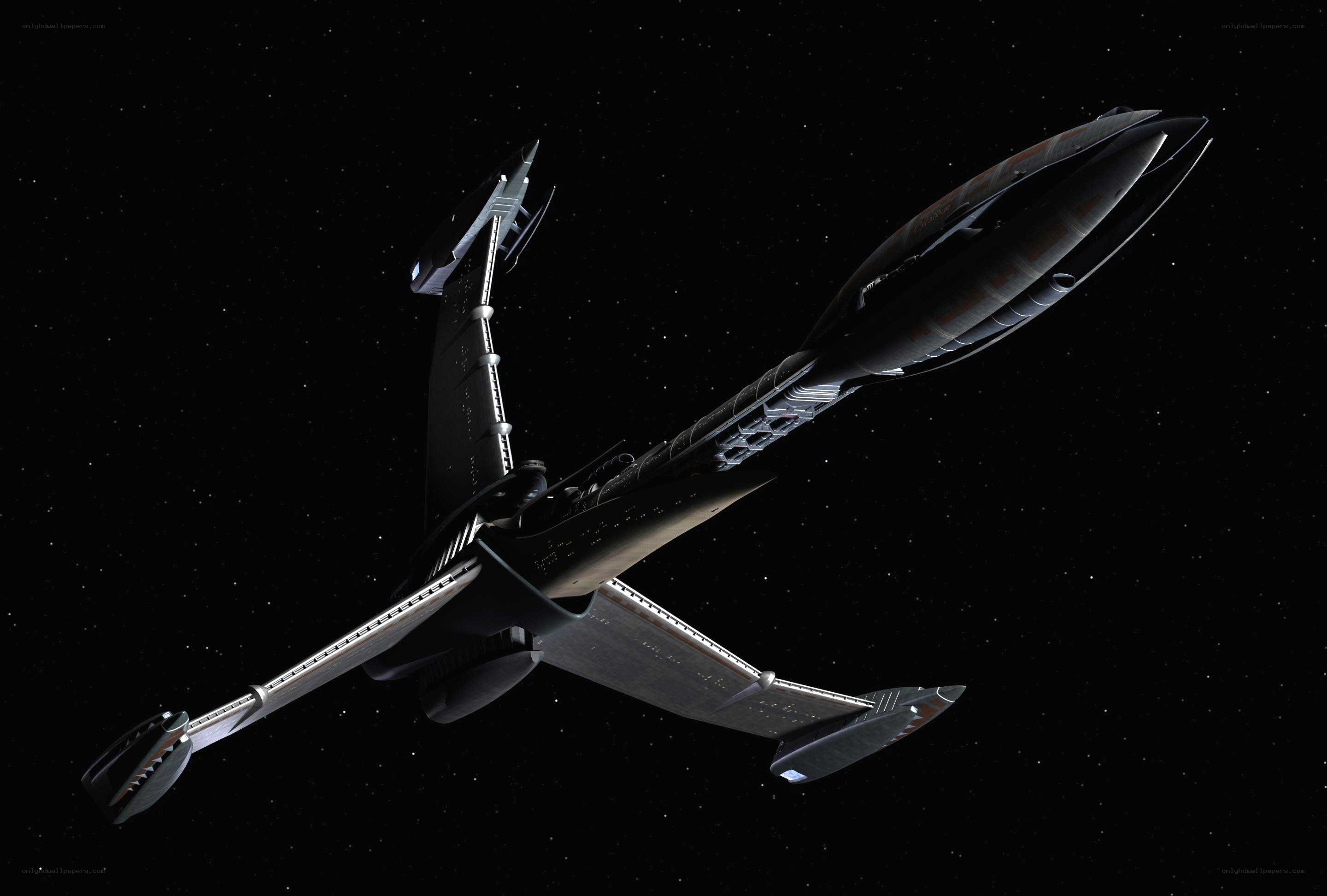 federation starship in space