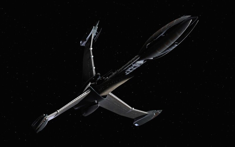 federation starship in space