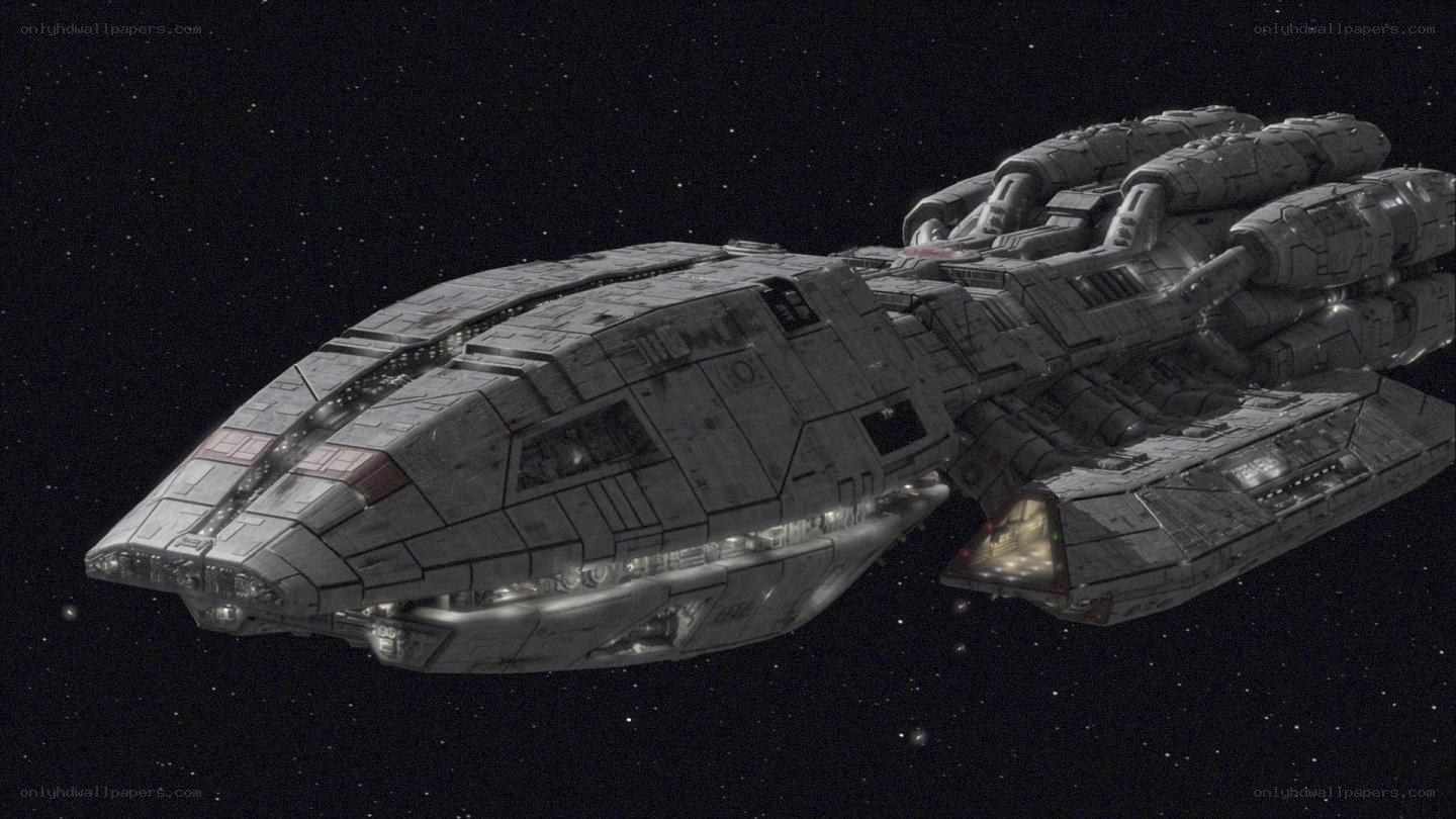 federation starship in space