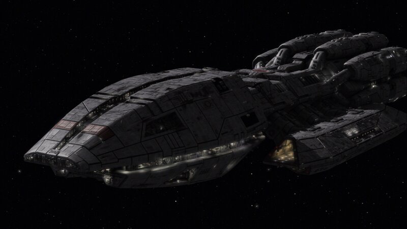 federation starship in space
