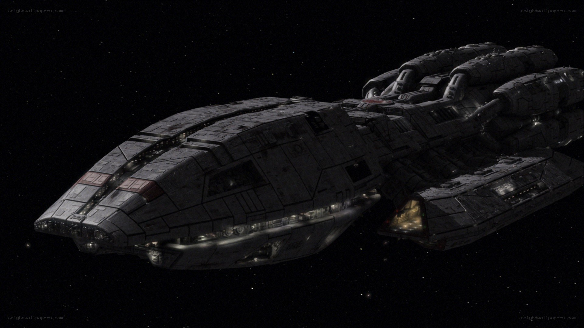 federation starship in space